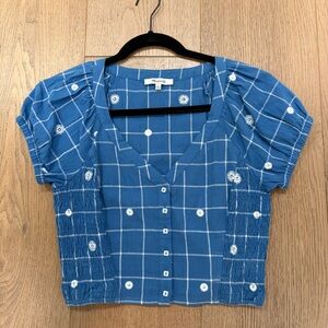 Madewell Blue and White Crop Too